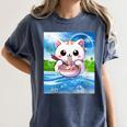 Frutiger Aero Aesthetic Tech Kawaii Ramen Cat Fishes Women's Comfort Colors T-Shirt Moss Frutiger Aero Aesthetic Tech Kawaii Ramen Cat Fishes Women's Comfort Colors T-Shirt Moss