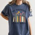My Weekend Is Fully Booked Cozy Bookish Women's Comfort Colors T-Shirt Moss