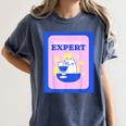 Fun Cute Introvert Cat Character With Wine Women's Comfort Colors T-Shirt Moss