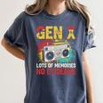 Gen X Lots Of Memories No Evidence Retro Nostalgia Humor Women's Comfort Colors T-Shirt Moss