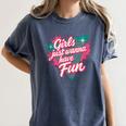 Girls Just Wanna Have Fun Retro 80s Nostalgia Night Out Women's Comfort Colors T-Shirt Moss