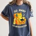 Go Away I'm Introverting Cat Coffee Headphones Women's Comfort Colors T-Shirt Moss Go Away I'm Introverting Cat Coffee Headphones Women's Comfort Colors T-Shirt Moss