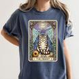 The Hermit Cat Tarot Card Introvert By Georgi Women's Comfort Colors T-Shirt Moss