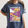 I'd Rather Be Kite Flying Throwback Hobby Memory Kite Women's Comfort Colors T-Shirt Moss