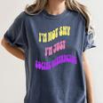 I'm Just Social Distancing Introvert Funny Women's Comfort Colors T-Shirt Moss I'm Just Social Distancing Introvert Funny Women's Comfort Colors T-Shirt Moss