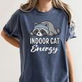 Indoor Cat Energy Raccoon Introvert Anti Social Mascot Women's Comfort Colors T-Shirt Moss