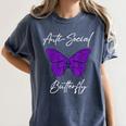 Introvert Antisocial Butterfly For Women Men Women's Comfort Colors T-Shirt Moss Introvert Antisocial Butterfly For Women Men Women's Comfort Colors T-Shirt Moss