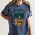 Introvert Camping Social Battery Recharging In The Woods Women's Comfort Colors T-Shirt Moss Introvert Camping Social Battery Recharging In The Woods Women's Comfort Colors T-Shirt Moss
