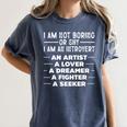 Introvert Not Boring Artist Lover Dreamer Fighter Seeker Women's Comfort Colors T-Shirt Moss