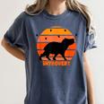 Introvert Retro Sunset Capybara Tee Women's Comfort Colors T-Shirt Moss