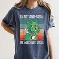 Introvert Selectively Social Anti-Social Shy Women's Comfort Colors T-Shirt Moss