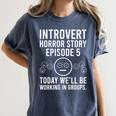 Introvert Student Classroom School Humor Women's Comfort Colors T-Shirt Moss
