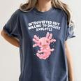 Introverted But Willing To Discuss Axolotl Salamander Women's Comfort Colors T-Shirt Moss