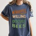 Introverted But Willing To Discuss Bees Animal Meme Women's Comfort Colors T-Shirt Moss