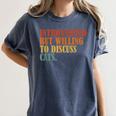 Introverted But Willing To Discuss Cats Introvert Women's Comfort Colors T-Shirt Moss