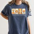 Introverted But Willing To Discuss Fall Vibes Autumn Pumpkin Women's Comfort Colors T-Shirt Moss