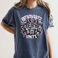 Introverts Unite Quirky Solitude Women's Comfort Colors T-Shirt Moss