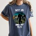 Just Me And My Yeti Retro Sunset Mountain Hiking Introvert Women's Comfort Colors T-Shirt Moss Just Me And My Yeti Retro Sunset Mountain Hiking Introvert Women's Comfort Colors T-Shirt Moss