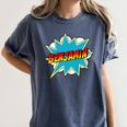 Kids Boys Benjamin Name Personalized Superhero Comic Book Women's Comfort Colors T-Shirt Moss