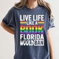 LGBTQ Quote Live Life Like A Banned Rainbow Book Women's Comfort Colors T-Shirt Moss LGBTQ Quote Live Life Like A Banned Rainbow Book Women's Comfort Colors T-Shirt Moss