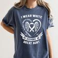 In Memory Of Great Aunt Lung Cancer Awareness Products Women's Comfort Colors T-Shirt Moss