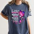 In Memory Of Mom I Know Heaven Beautiful Place Wings Angel Women's Comfort Colors T-Shirt Moss