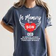 In Memory Of Son Ced Customized Personalized Memorial Women's Comfort Colors T-Shirt Moss