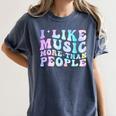 I Like Music More Than People Introvert Musician Retro Women's Comfort Colors T-Shirt Moss