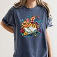 Open Book With Colorful Floral Reading Magic Women's Comfort Colors T-Shirt Moss Open Book With Colorful Floral Reading Magic Women's Comfort Colors T-Shirt Moss