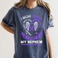 Overdose Awareness Shirt In Memory Of Nephew Purple Ribbon Women's Comfort Colors T-Shirt Moss Overdose Awareness Shirt In Memory Of Nephew Purple Ribbon Women's Comfort Colors T-Shirt Moss