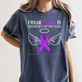 Pancreatic Cancer I Wear Purple In Memory Of My Dad Women's Comfort Colors T-Shirt Moss Pancreatic Cancer I Wear Purple In Memory Of My Dad Women's Comfort Colors T-Shirt Moss