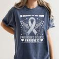 Parkinson's Disease Awareness Memory Of My Mom Ribbon Wings Women's Comfort Colors T-Shirt Moss Parkinson's Disease Awareness Memory Of My Mom Ribbon Wings Women's Comfort Colors T-Shirt Moss