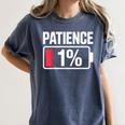 Patience 1 Battery Low Mood Tired Introvert Humor Women's Comfort Colors T-Shirt Moss Patience 1 Battery Low Mood Tired Introvert Humor Women's Comfort Colors T-Shirt Moss