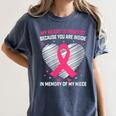Pink Breast Cancer Awareness Women Men In Memory Of My Niece Women's Comfort Colors T-Shirt Moss Pink Breast Cancer Awareness Women Men In Memory Of My Niece Women's Comfort Colors T-Shirt Moss