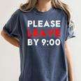 Please Leave By 9 Introvert Party Anti-Social Birthday Women's Comfort Colors T-Shirt Moss
