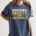 Powered By Anxiety And Awkwardness Social Anxiety Introverts Women's Comfort Colors T-Shirt Moss