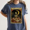 The Reader Tarot Card Book Lover Skeleton Art Goth Style Women's Comfort Colors T-Shirt Moss
