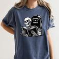 READING IN PEACE RIP Introvert Skeleton Read Book Meme Women's Comfort Colors T-Shirt Moss READING IN PEACE RIP Introvert Skeleton Read Book Meme Women's Comfort Colors T-Shirt Moss