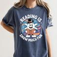 Reading Is Snow Much Fun Snowflake Top Hat Book Fan Winter Women's Comfort Colors T-Shirt Moss Reading Is Snow Much Fun Snowflake Top Hat Book Fan Winter Women's Comfort Colors T-Shirt Moss