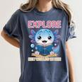 Readsolotl Kawaii Axolotl Book Lover Reading Women's Comfort Colors T-Shirt Moss