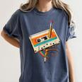 Retro Cassette Tape & Pencil Rewind Nostalgia Party 80s 90s Women's Comfort Colors T-Shirt Moss