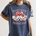 Retro Read Your Heart Out Valentine’s Day Teacher Book Lover Women's Comfort Colors T-Shirt Moss