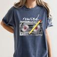 Rewind Cassette Tape Nostalgia 80s 90s Retro Music Lover Women's Comfort Colors T-Shirt Moss