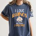 I Like Rhinos And Maybe 3 People Introvert Animal Women's Comfort Colors T-Shirt Moss