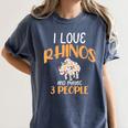 I Like Rhinos And Maybe 3 People Introvert Animal Women's Comfort Colors T-Shirt Moss