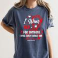 Ribbon Blood Cancer Angel Memory Support Dad Mom Red Women's Comfort Colors T-Shirt Moss