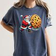 Santa Holding Cookie Xmas Baker Introvert Christmas Women's Comfort Colors T-Shirt Moss