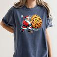 Santa Holding Cookie Xmas Baker Introvert Christmas Women's Comfort Colors T-Shirt Moss Santa Holding Cookie Xmas Baker Introvert Christmas Women's Comfort Colors T-Shirt Moss