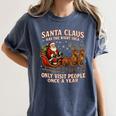 Santa Has The Right Idea Introvert Christmas Women's Comfort Colors T-Shirt Moss