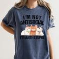 Sarcasm Cat Sarcastic Introvert Antisocial Cat Lover Women's Comfort Colors T-Shirt Moss